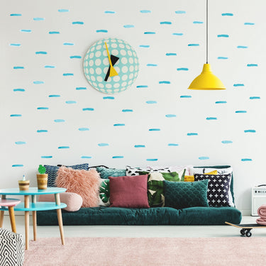 Teal Line Wall Decals